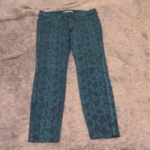 Rich & Skinny Teal Snakeskin Skinny Jeans Size 27!